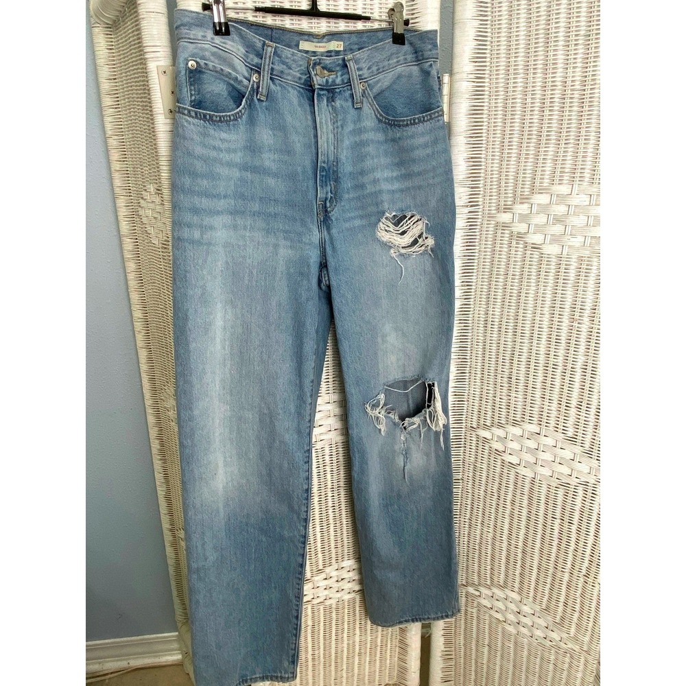 Levi's 501 94 Baggy Jeans Light Wash Distressed High Rise‎ Straight 27